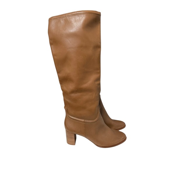 Alexandre Birman Shoes - Alexandre Birman Brown Leather Heeled Knee High Boots Women Size EU 41